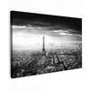 LEINWANDBILD Paris - Skyline - Eiffelturm - Stadt - Wolken 140x90 cm - Dunkelgrau, Textil (140/90cm) - MuchoWow