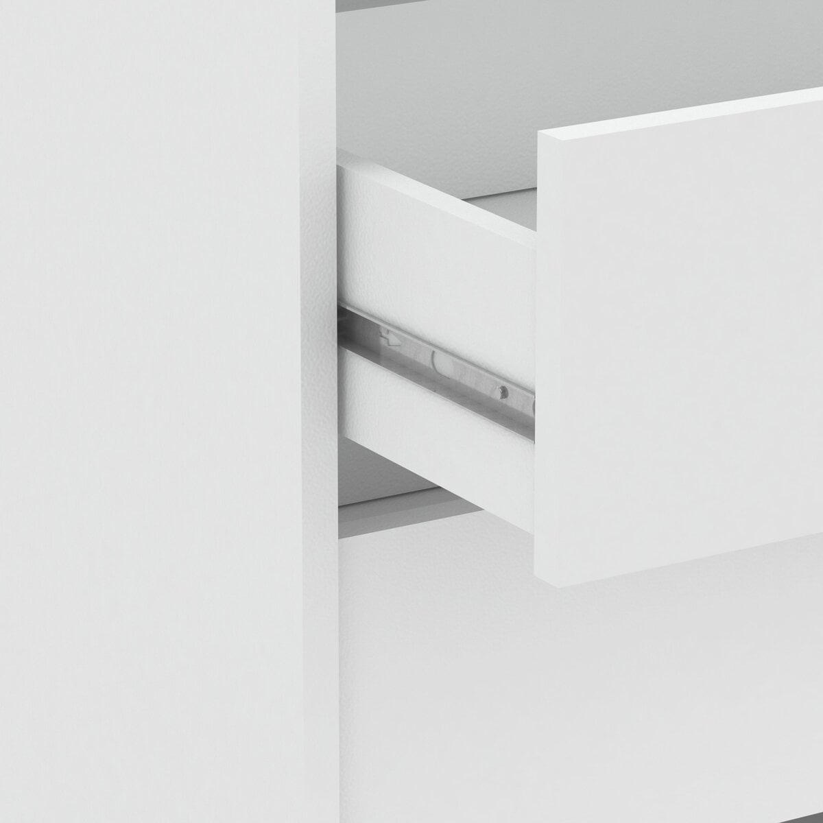 KOMMODE 3 Schubladen Weiß L80cm - Blokty - Weiß, Holzwerkstoff (39.6/58.1/41.4cm) - Calicosy