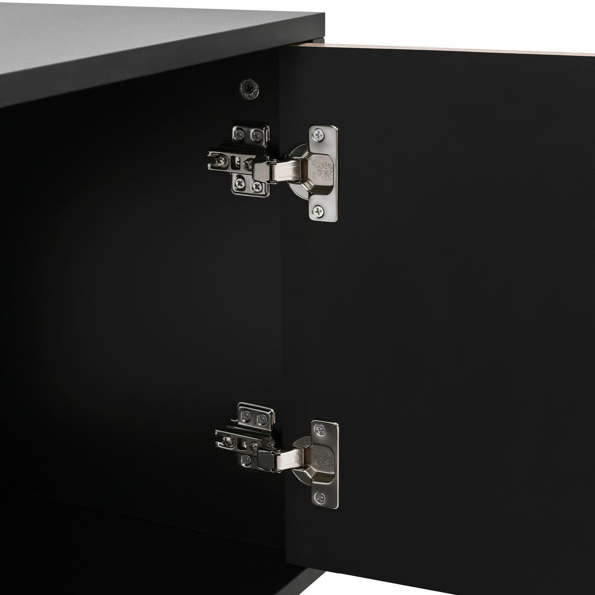 TV-ELEMENT179X35X53,5CM Schwarz-Gold mit 4 Türen und goldenen Metallbeinen - Schwarz, Holz (49.5/17.6/100.99cm) - Raelunyi