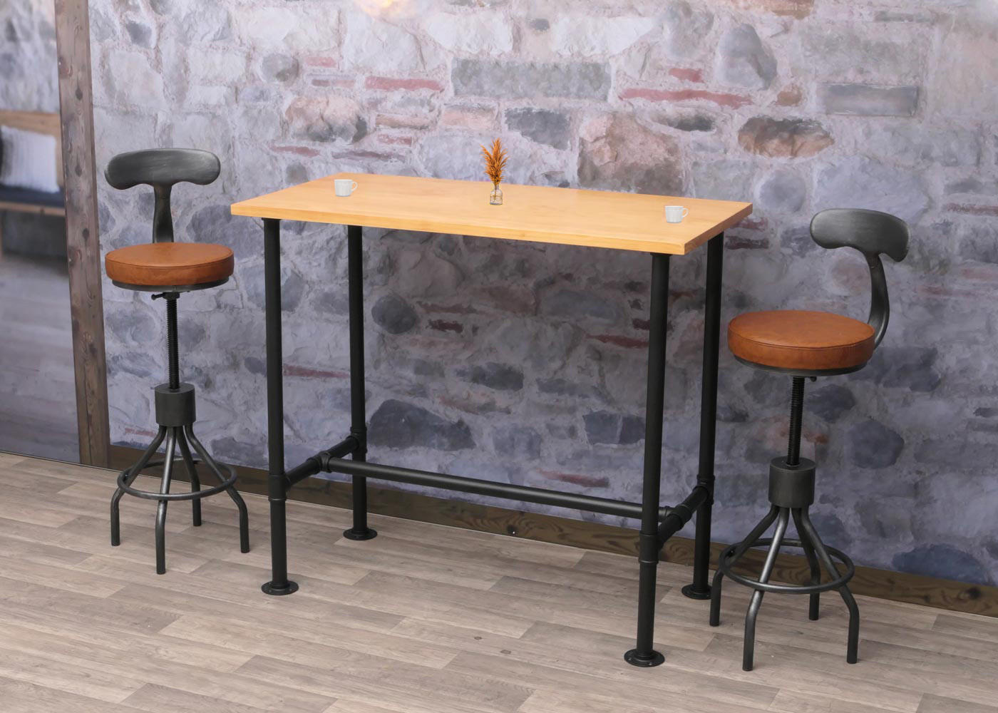 BARTISCH eckig Schwarz, Beige - Beige/Schwarz, Holz (120/108/61cm) - MCW