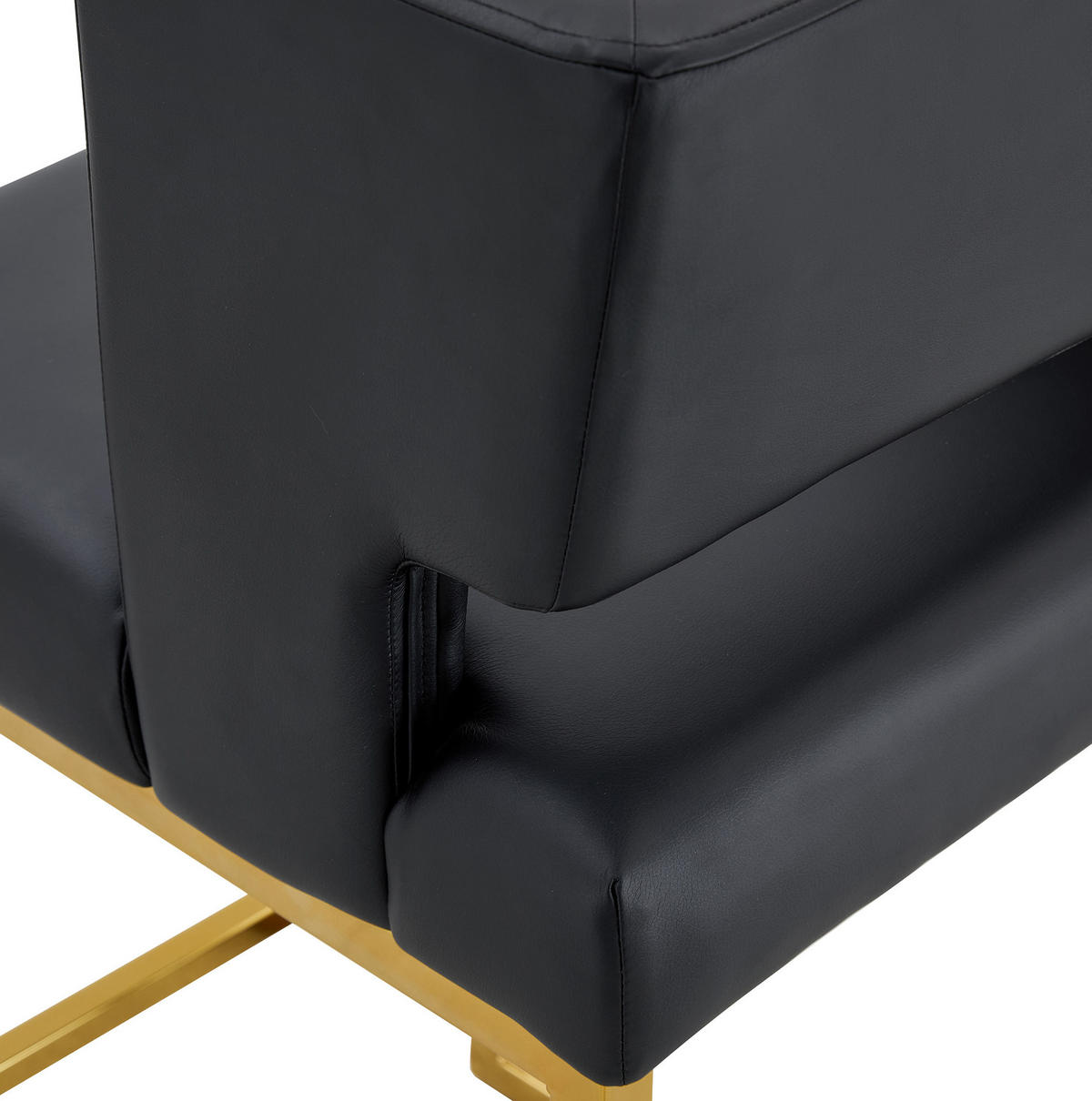 BARSTUHL 2er-Set 91,4 cm PU-Leder Black+Gold - Goldfarben, Metall (53.3/91.4/48.1cm) - Meubliv