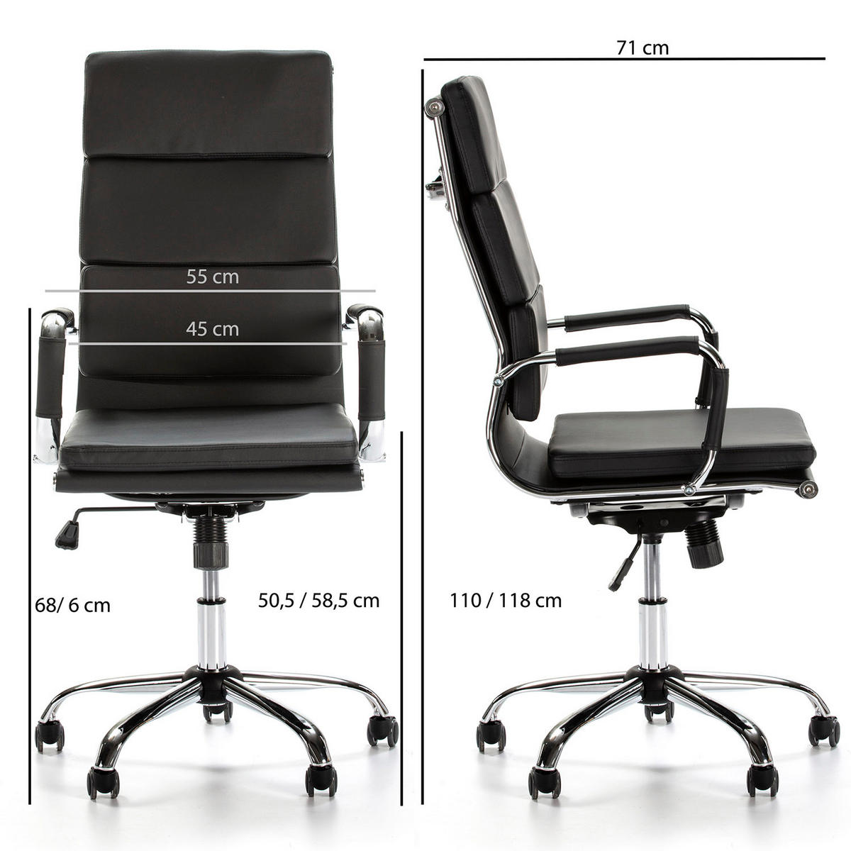SCAUN rotativ Morgan cu funcție de pat, negru - negru, blană (71/110/54cm) - VS Venta-stock