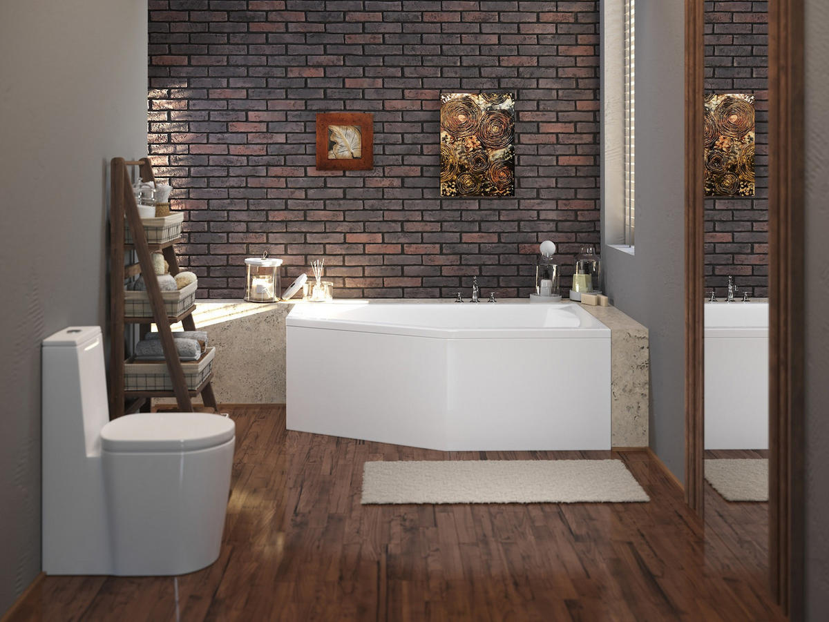 BADEWANNE Eckwanne SELENA 150/90 Rechts Ablauf & Füße - Weiß, Kunststoff (90/59/150cm) - bad land