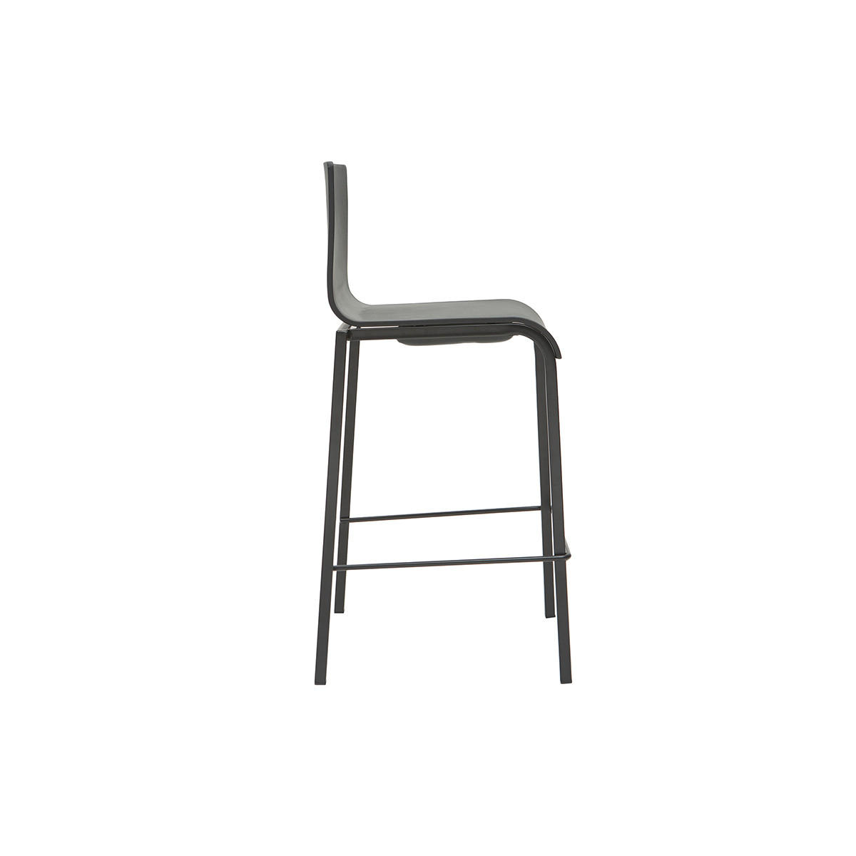 BARHOCKER Designer Stapelbar Schwarz H65 KUPA - Schwarz, Kunststoff (45/91/44.5cm) - Miliboo