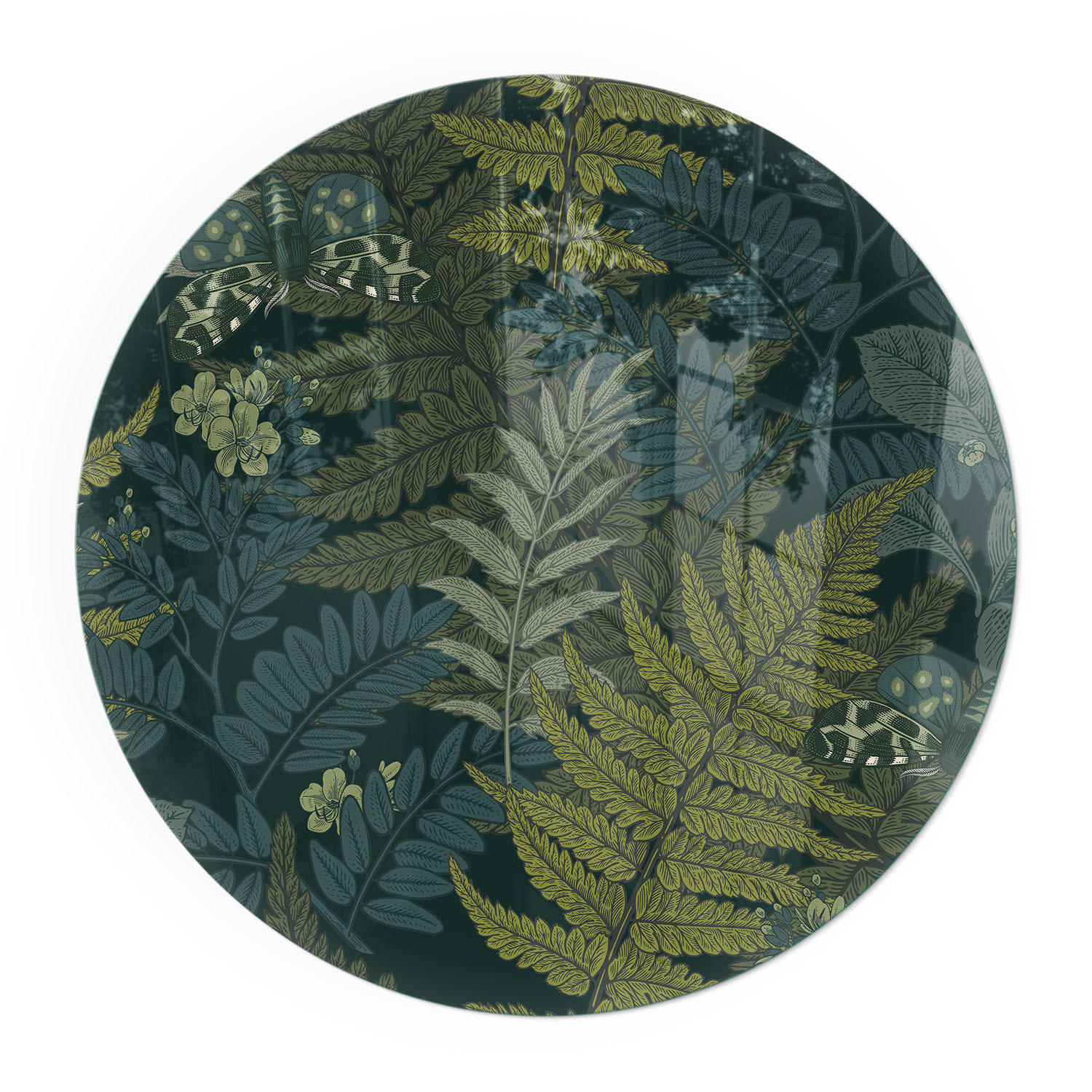 GLASPLATTE für Kamin Ø 50 cm - Grün, Glas (50/50/0.4cm) - TULUP