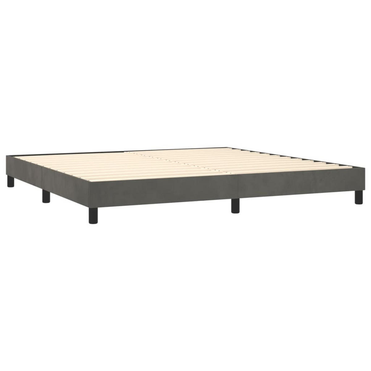 BOXSPRINGBETT MIT MATRATZE & LED DUNKELGRAU 200X200 CM SAMT - Dunkelgrau, Holz/Textil - vidaXL