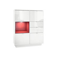 HIGHBOARD Metro Einsatz in Bordeaux Hochglanz - Bordeaux, Holzwerkstoff (103/123/38cm) - Vladon