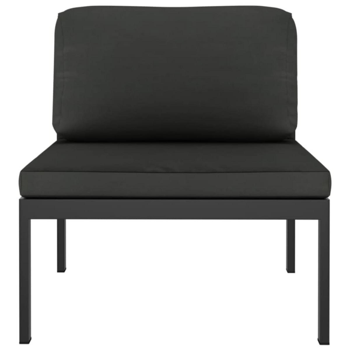 GARTEN-LOUNGE-SET 4Er Set Mit Kissen Aluminium Anthrazit - Anthrazit, Metall - vidaXL