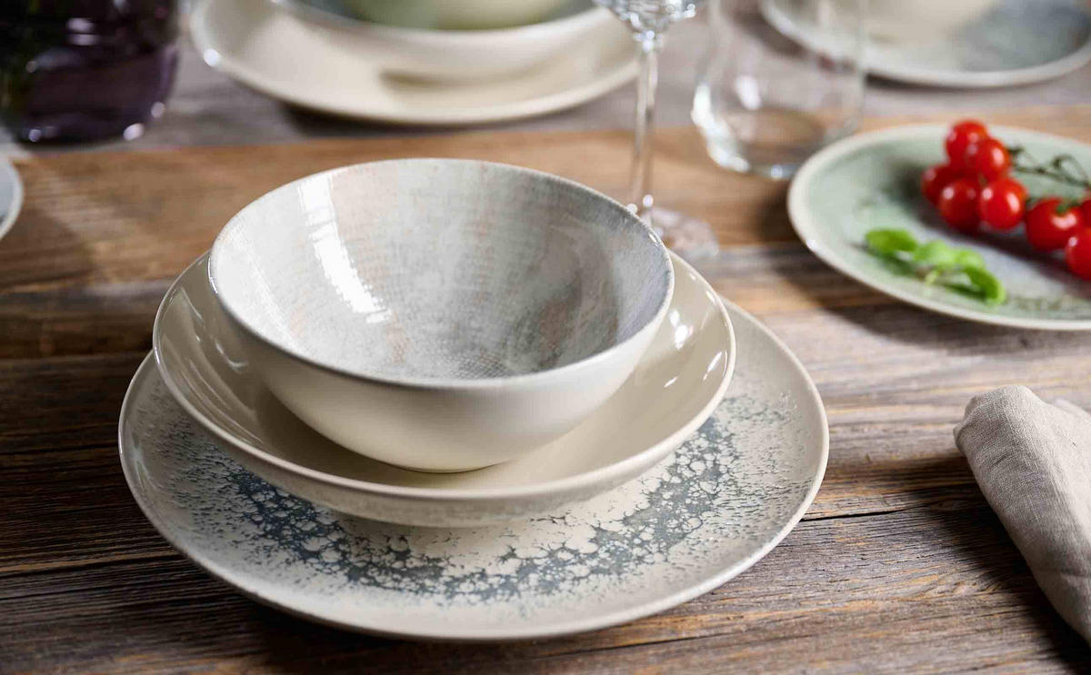 TELLER-SET Cecina Beige 18er Set - Beige, Keramik (1/1/1cm) - Ritzenhoff Breker