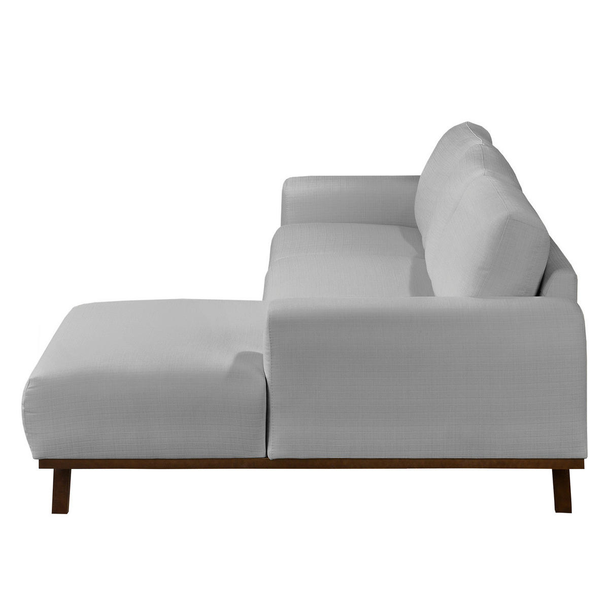 ECKSOFA - Strukturstoff - Hellgrau, Textil (286/152cm) - home24