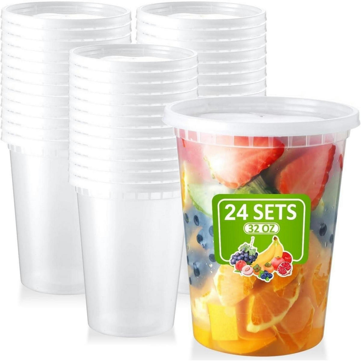 VORRATSBEHÄLTER 24-teiliges Set 950 ml - Transparent, Kunststoff (12/14/12cm)