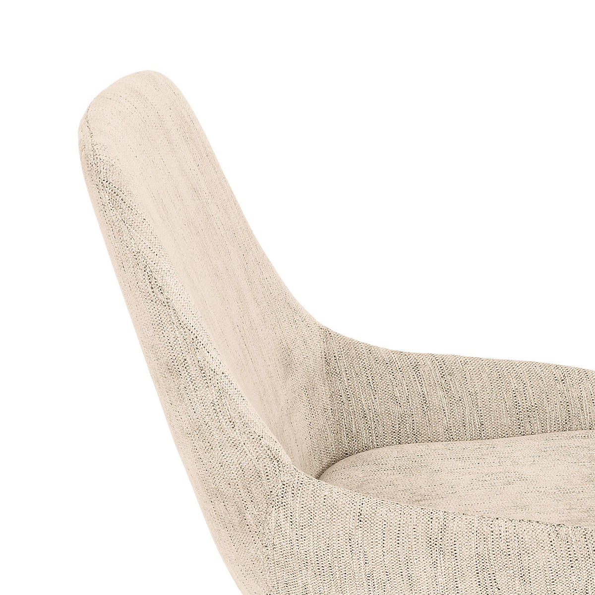 POLSTERSTUHL - Webstoff / Eiche massiv, 2er-Set - Beige, Textil (52/81/57cm) - home24