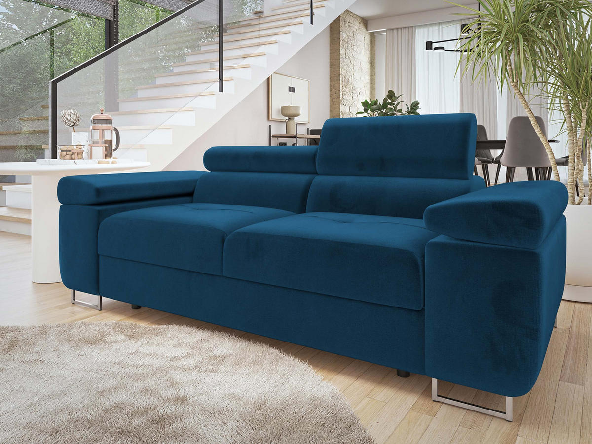 SOFA Torezio 2 - Blau, Holz/Textil (198/90/102cm) - MIRJAN24
