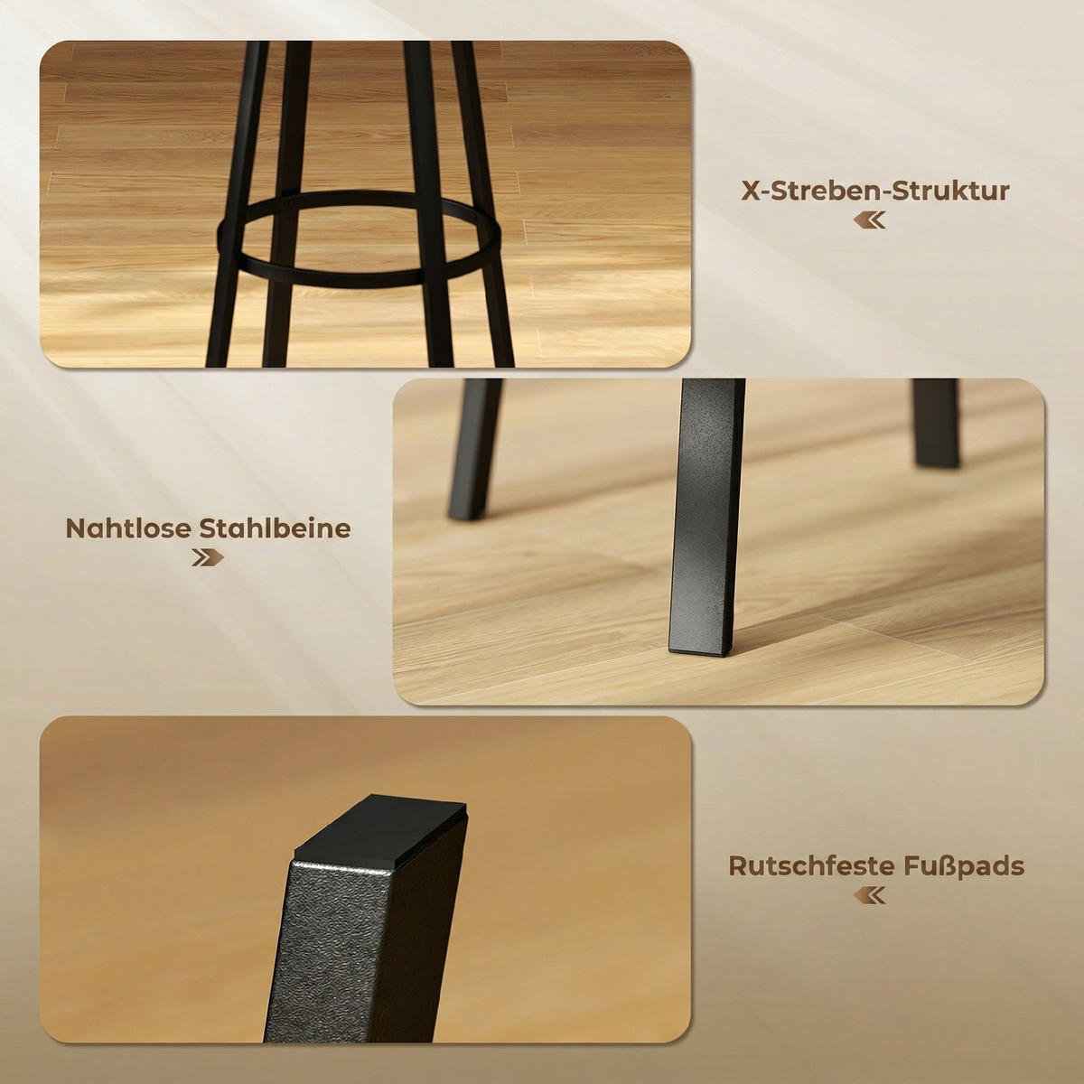 BARHOCKER 2er-Set Rostfarben 41.6/36.5/99.5 cm - Rostfarben, Holzwerkstoff (36.5/99.5/41.6cm)