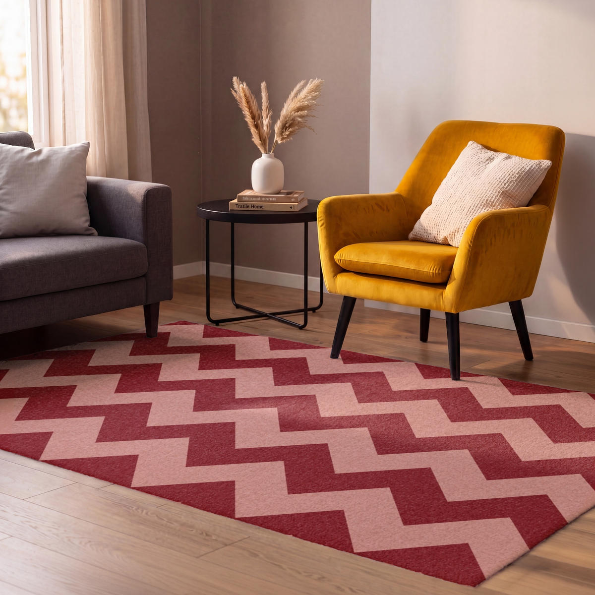 KOBERCE - Cikcak - Pruhy - Vzor - Červená - 90x150 cm - červená, textil/plast (90/0.4cm) - OnlyWow