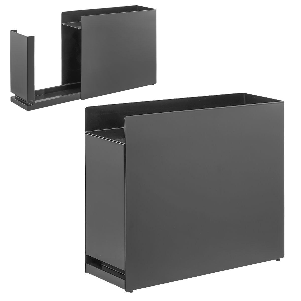 GEWÜRZREGAL Tower schwarz mit 1 Schublade 12/37/50 cm - Schwarz, Metall (12/37/50cm) - Yamazaki