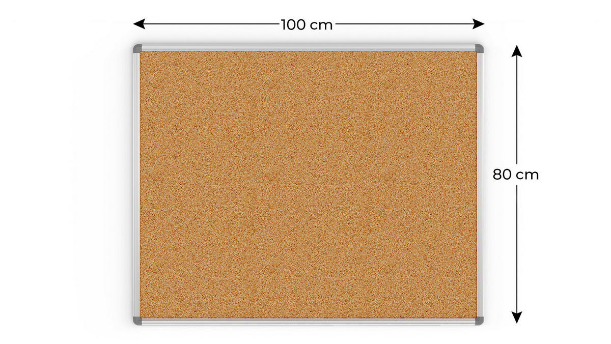 PINNWAND mit Alurahmen 100x80cm - Braun, Holz (100/80/1.6cm) - ALLboards