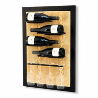 WEINREGAL Wand mit Glashalter Metall Schwarz 50/12/70 cm - Schwarz, Metall (50/70/12cm) - DanDiBo