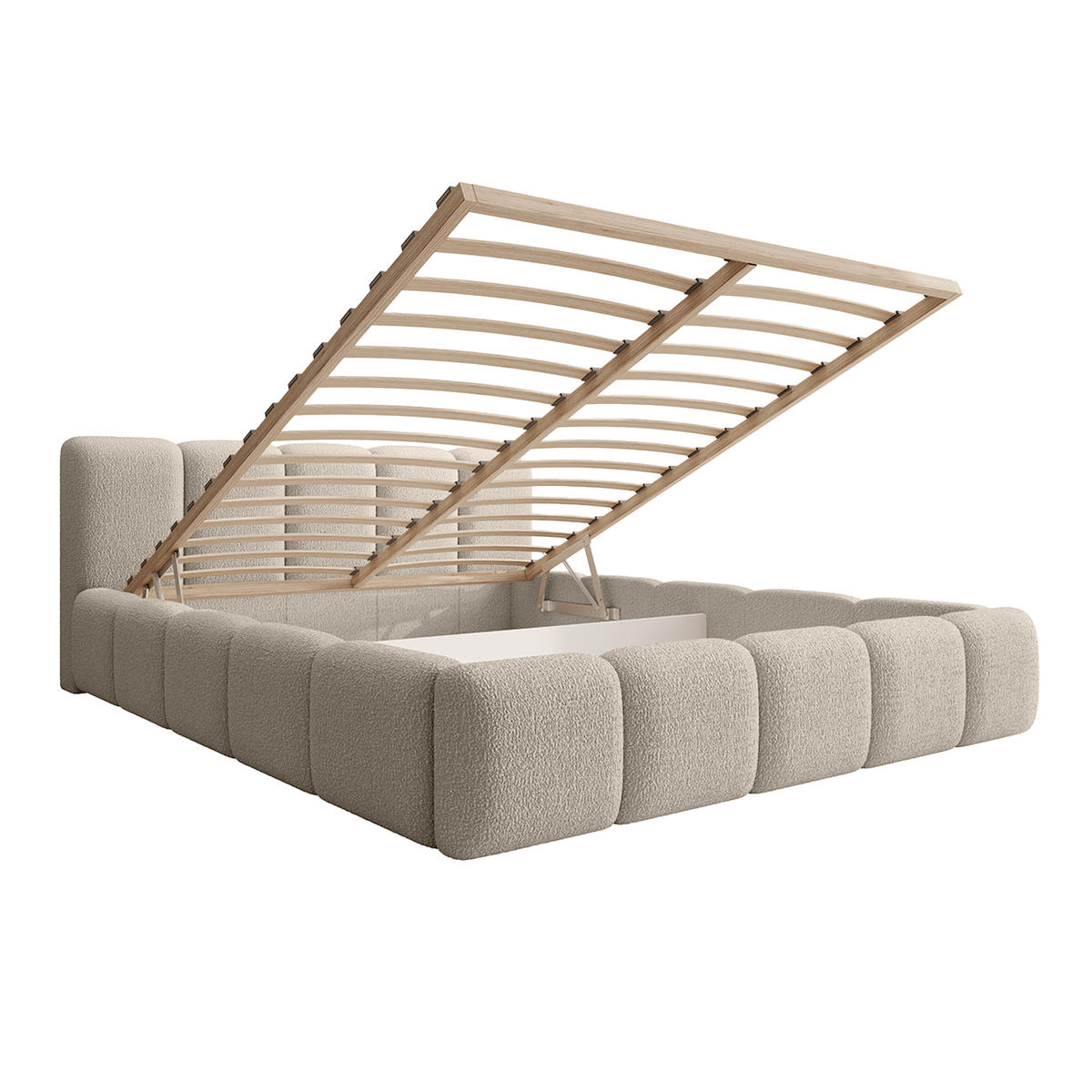 POLSTERBETT MOTSERRAT 120x200 cm, Beige - Beige, Textil (200/120cm) - Fedve