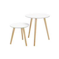 BEISTELLTISCH COUCHTISCH 2ER-SET - Weiß, Holzwerkstoff (45/45/50cm) - Hansiro