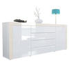 SIDEBOARD La Paz Weiß Hochglanz / Creme Hochglanz - Weiß Hochglanz/Creme, Holzwerkstoff (167/72/35cm) - Vladon