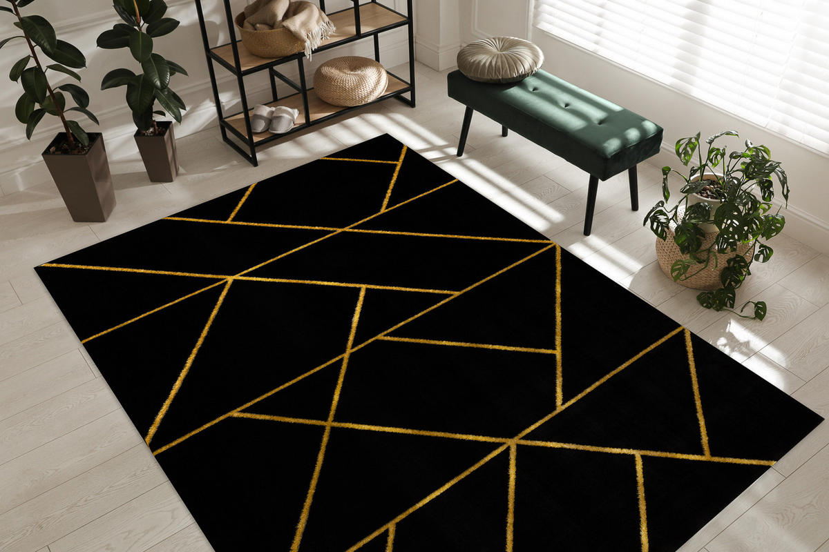 TEPPICH Emerald 140/190 cm - Schwarz, Textil (140/190cm) - rugsX