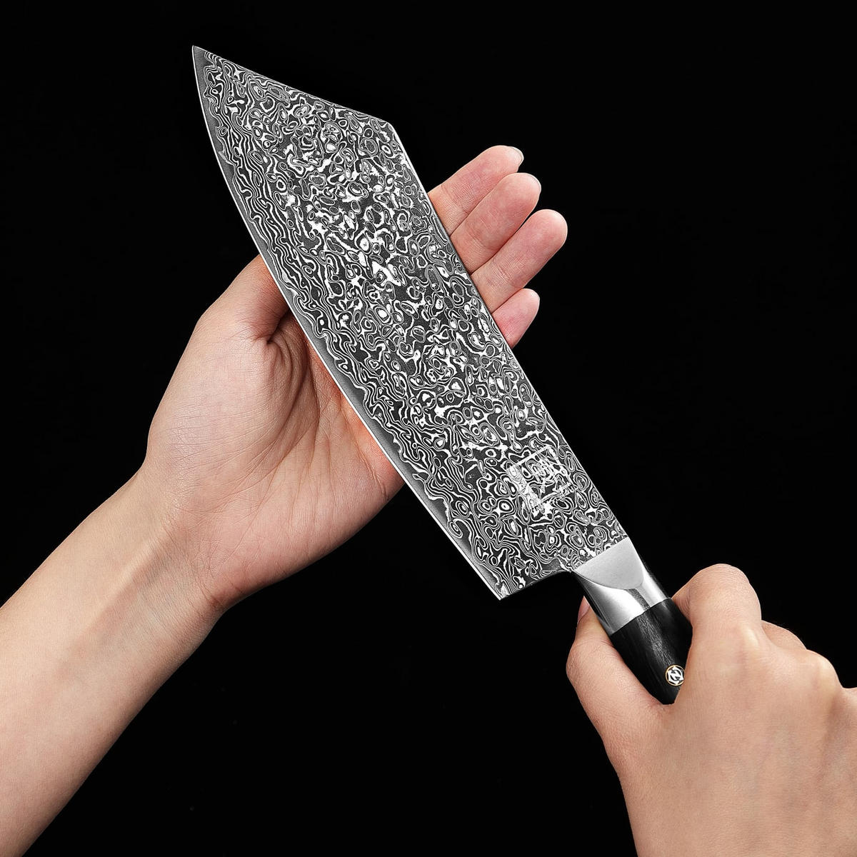 BLOCKMESSER Black Edition Damast Hakata Bocho - Braun, Metall (34cm) - Zayiko