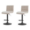 BARHOCKER-SET 2 Stück Erika - Beige - Beige/Schwarz, Textil/Metall (47/93/57cm) - Hela Vertriebs GmbH
