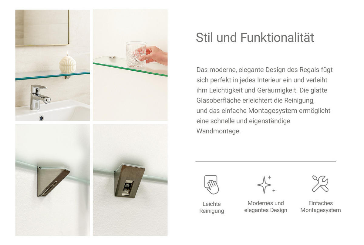 GLASREGAL Milchglas - 45x13 cm - Transparent, Glas (45/0.6/13cm) - TULUP