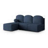 ECKSOFA TRAMA Blau Geflochtener Stoff mit Schlaffunktion - Blau, Holz (200/143cm) - MASSENO