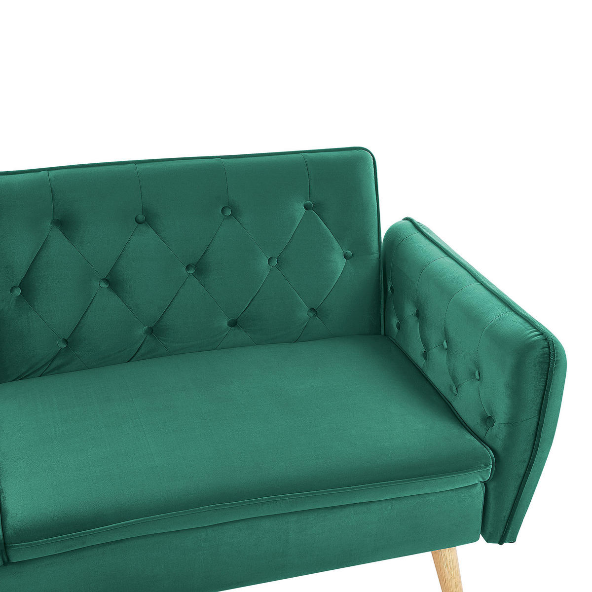 2-SITZER-SCHLAFSOFA Samtstoff Dunkelgrün Bardu - Dunkelgrün, Textil (213/84/106cm) - Beliani