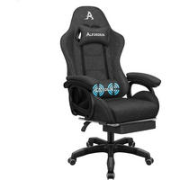 BÜROSTUHL mit Massage-Lendenkissen und Fußstütze Stoff Grau - Grau, Textil (65/127/88cm)