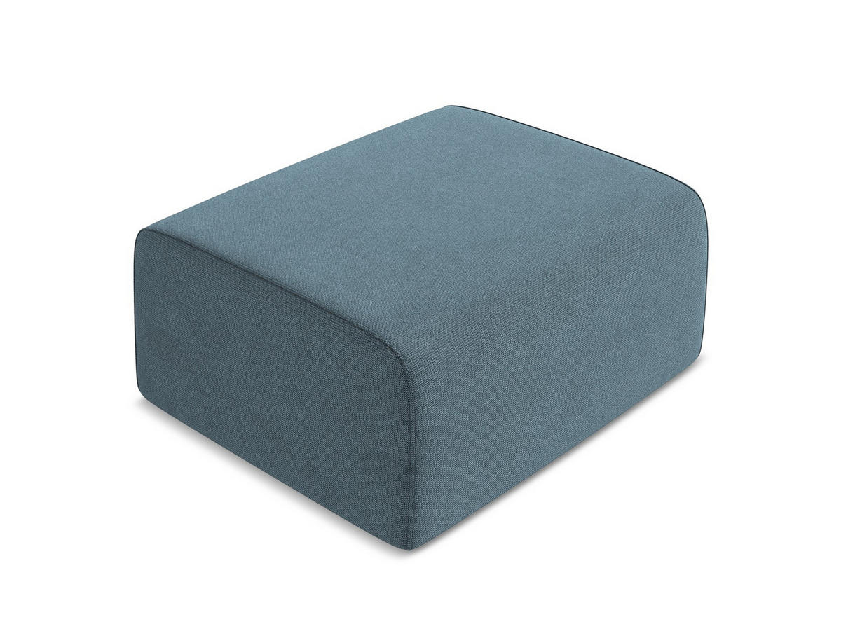POUF Strukturstoff Stoff Blau - Blau/Schwarz, Kunststoff/Textil (90/80/60cm) - Makamii