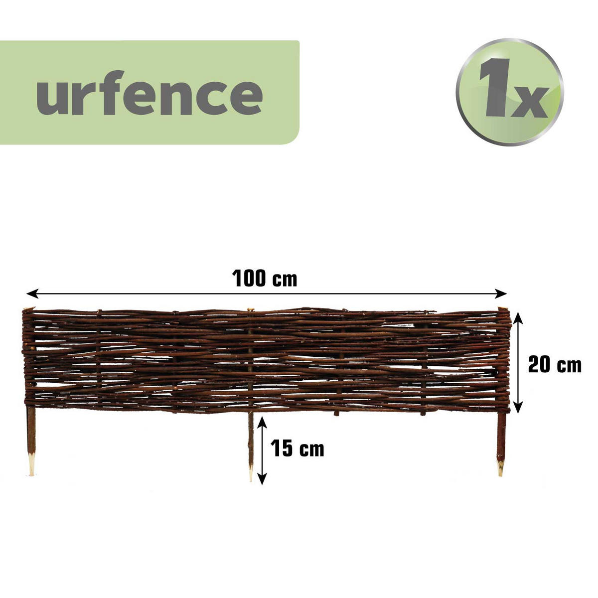 BEETEINFASSUNG Weide - 100x20 cm - Braun - Braun, Naturmaterialen (2/20/100cm) - urfence