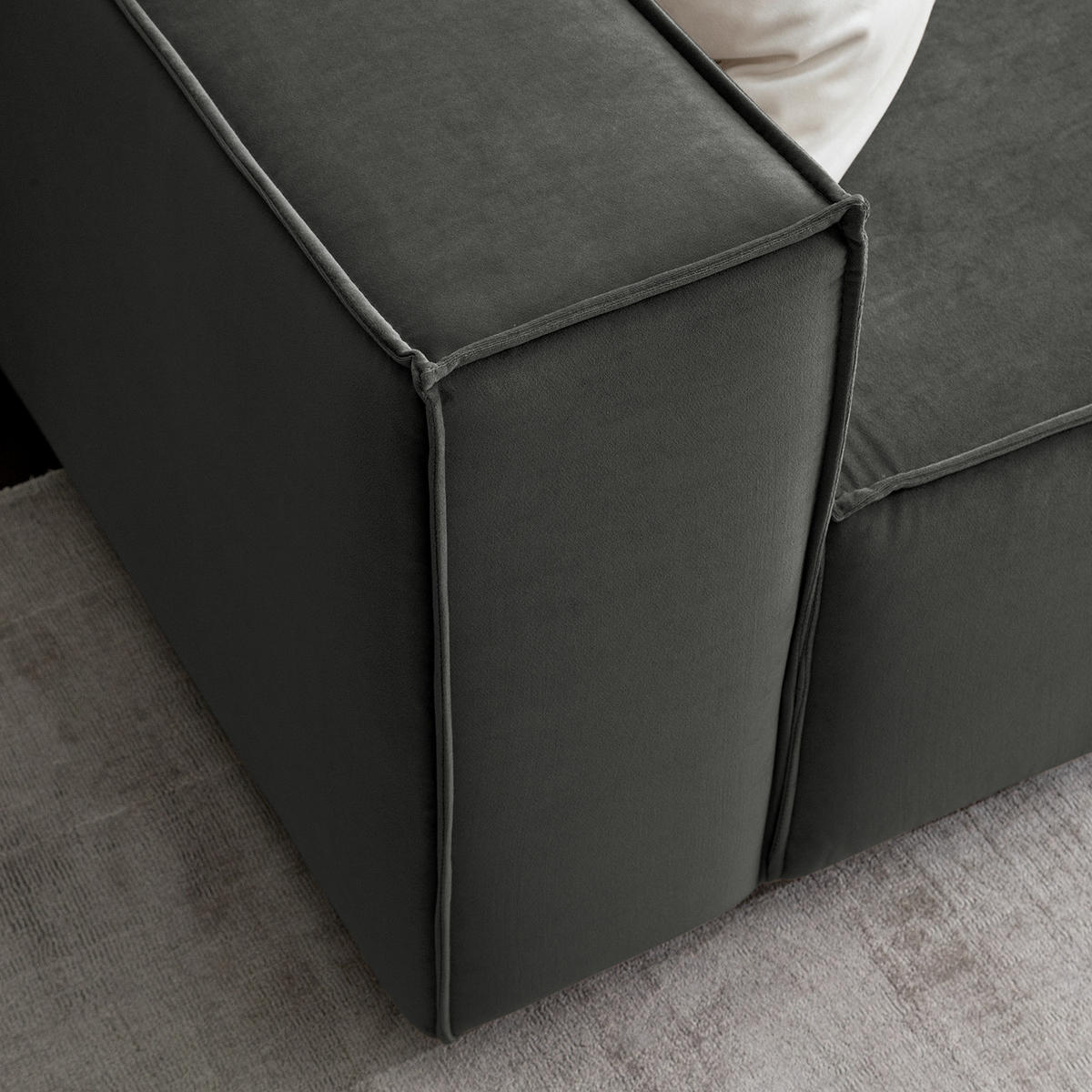 2,5-SITZER SOFA - Grau, Textil (223/70/96cm) - home24