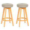 BARHOCKER 2er-Set drehbar und einfach Sitzhöhe 67cm Holz Kunstleder drehbar Taupe helle Beine - Braun, Holz/Kunststoff (45/67/45cm) - PROREGAL