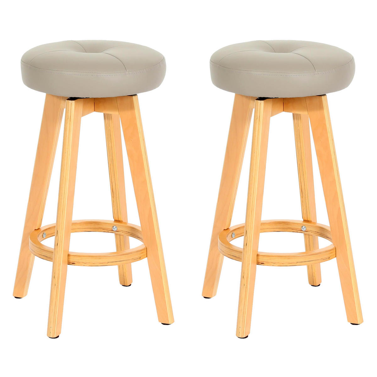 BARHOCKER taupe 2er-Set - Taupe, Holz (45/67/45cm) - MCW