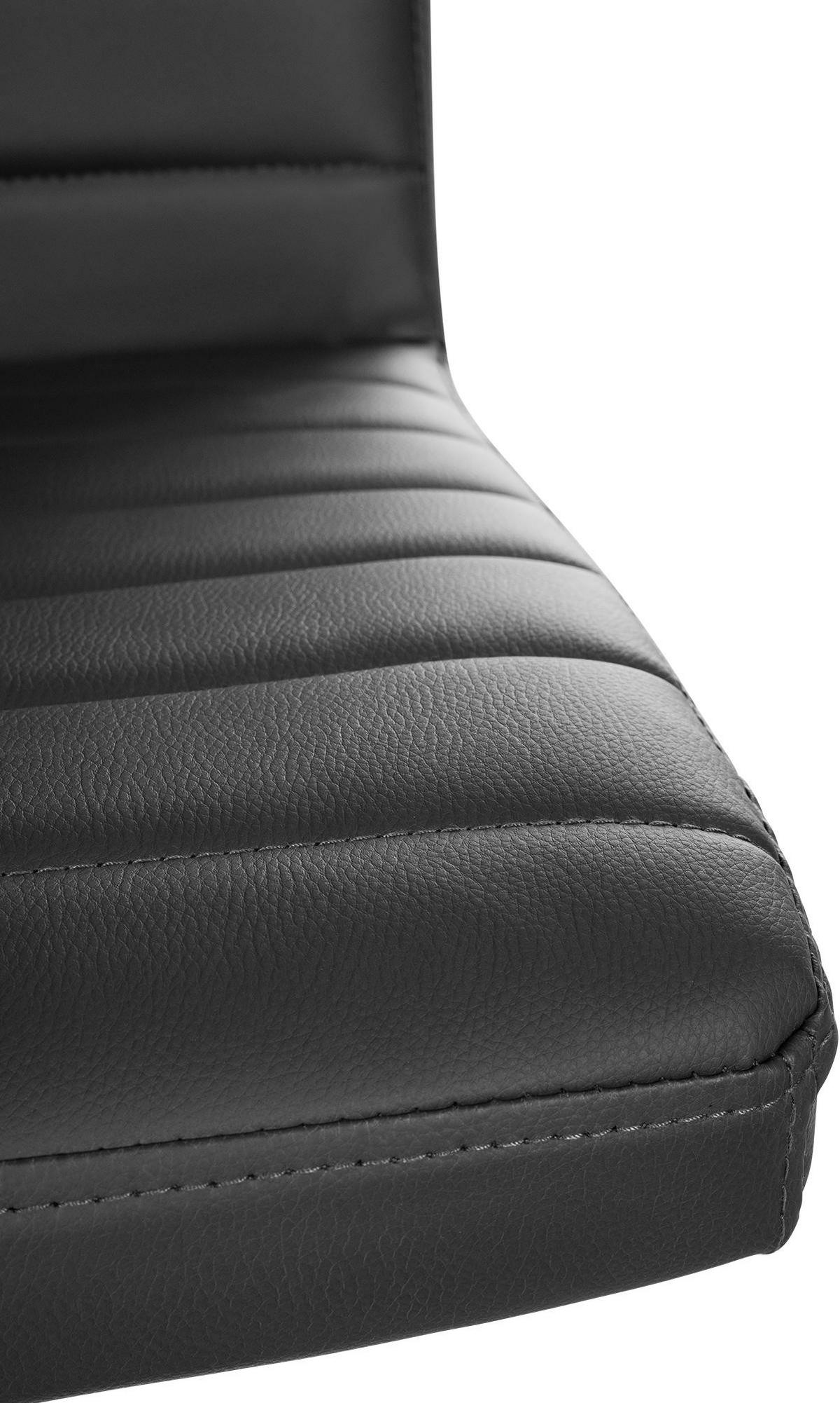 DREHSTUHL 2er Set Lederlook schwarz - Chromfarben/Schwarz, Textil/Metall (44/81/60cm) - CLP