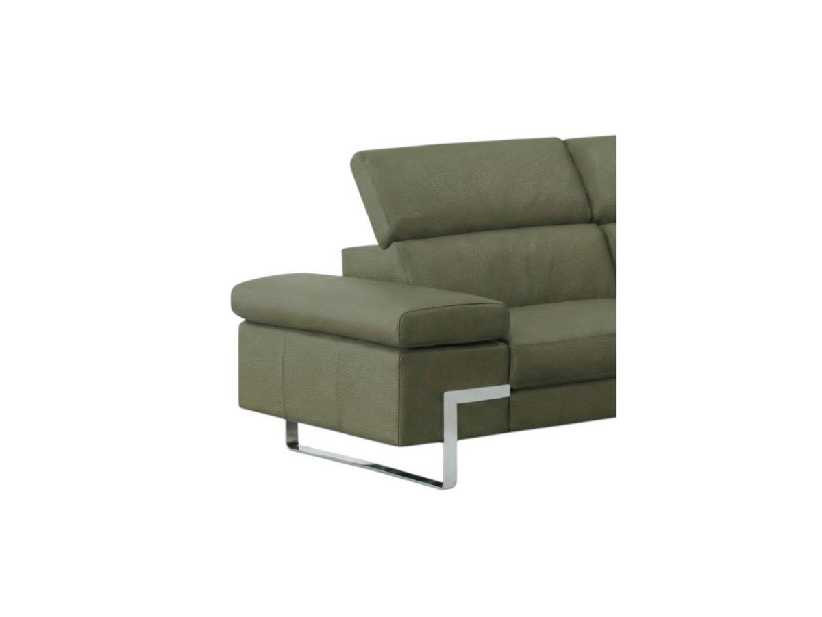 2-SITZER Sofa Opera Echtleder Olivgrün - Olivgrün, Leder/Metall (195/75/109cm)