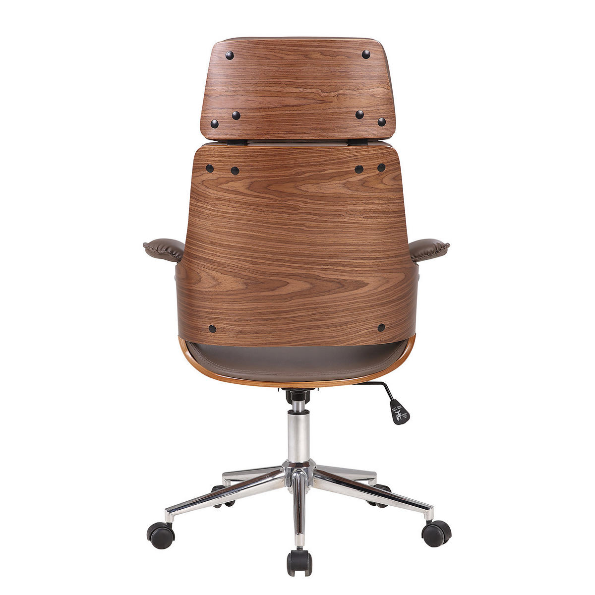 CHEFSESSEL - Kunstleder / Stahl - Walnussfarben/Braun, Kunststoff (67/113/64cm) - home24