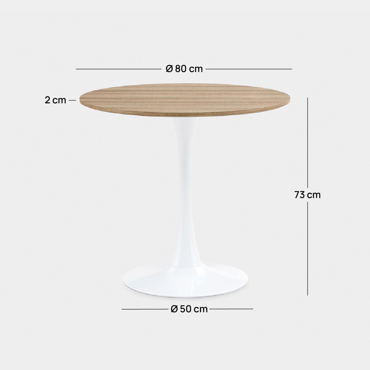 ESSTISCH Cory Zweifarbig 80 cm x 73 cm - Multicolor, Holzwerkstoff (80/80/73cm) - Klast Home