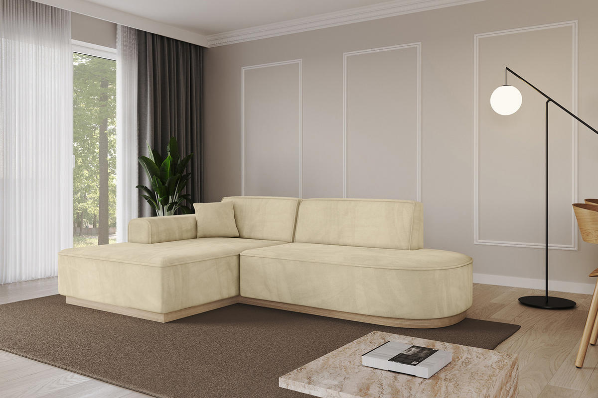 ECKSOFA Ottomane Links IREA-L1 - 232x165x80 cm Beige - Taupe, Holzwerkstoff/Textil (232/165cm) - ALTDECOR