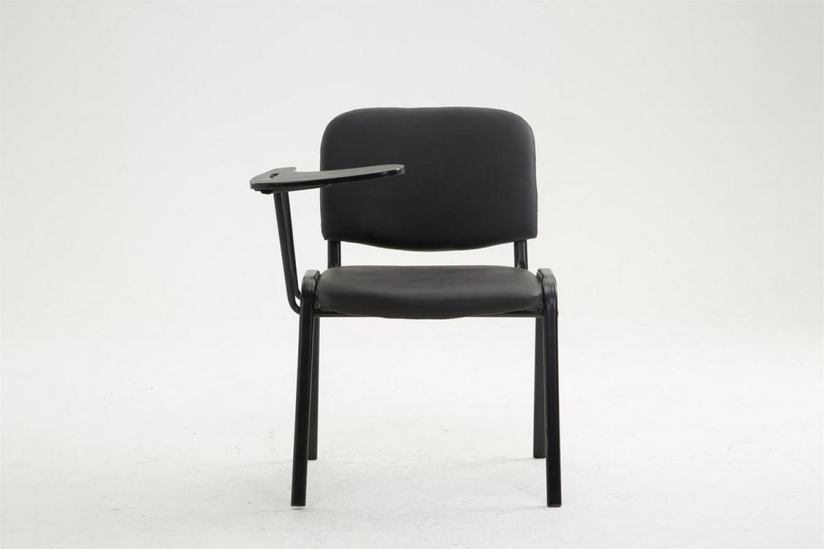 BESUCHERSTUHL Lederlook schwarz - Schwarz, Textil/Metall (53/81/71cm) - CLP