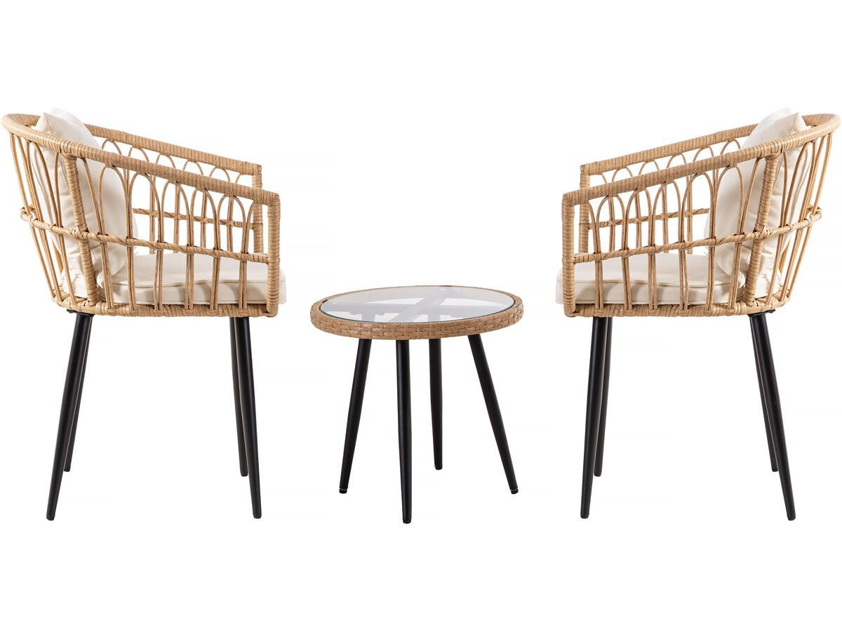 LOUNGEGARNITUR Vela 2-Sitzer Braun - Braun, Naturmaterialien/Glas - Habitat Garten