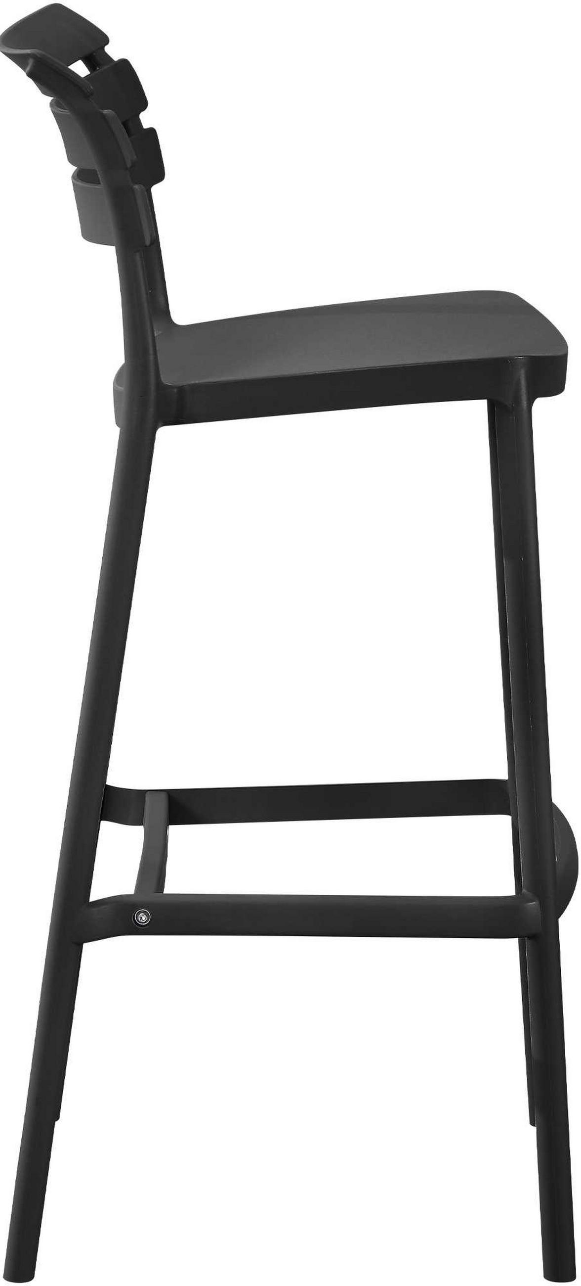 BARHOCKER Nils Lehne 49x50x99cm Kunststoff Schwarz Hoher - Schwarz, Kunststoff (49/99/50cm) - DELUKE