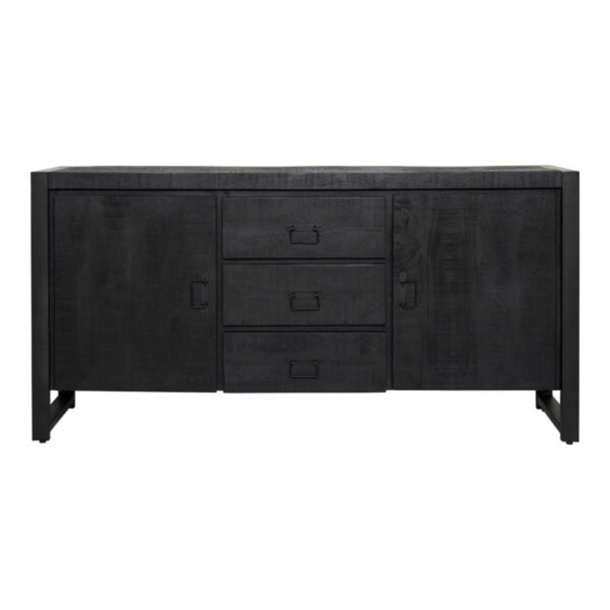SIDEBOARD Zavan Mangoholz 160 cm / 40 cm Schwarz - Schwarz, Holz (160/80/40cm) - Villa Möbel