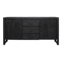 SIDEBOARD Zavan Mangoholz 160 cm / 40 cm Schwarz - Schwarz, Holz (160/80/40cm) - Villa Möbel
