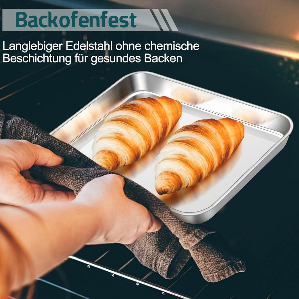 BACKBLECH mit Abkühlgitter Edelstahl 26,3 x 20,5 cm - Silberfarben, Metall (20.5/2.5/26.5cm)