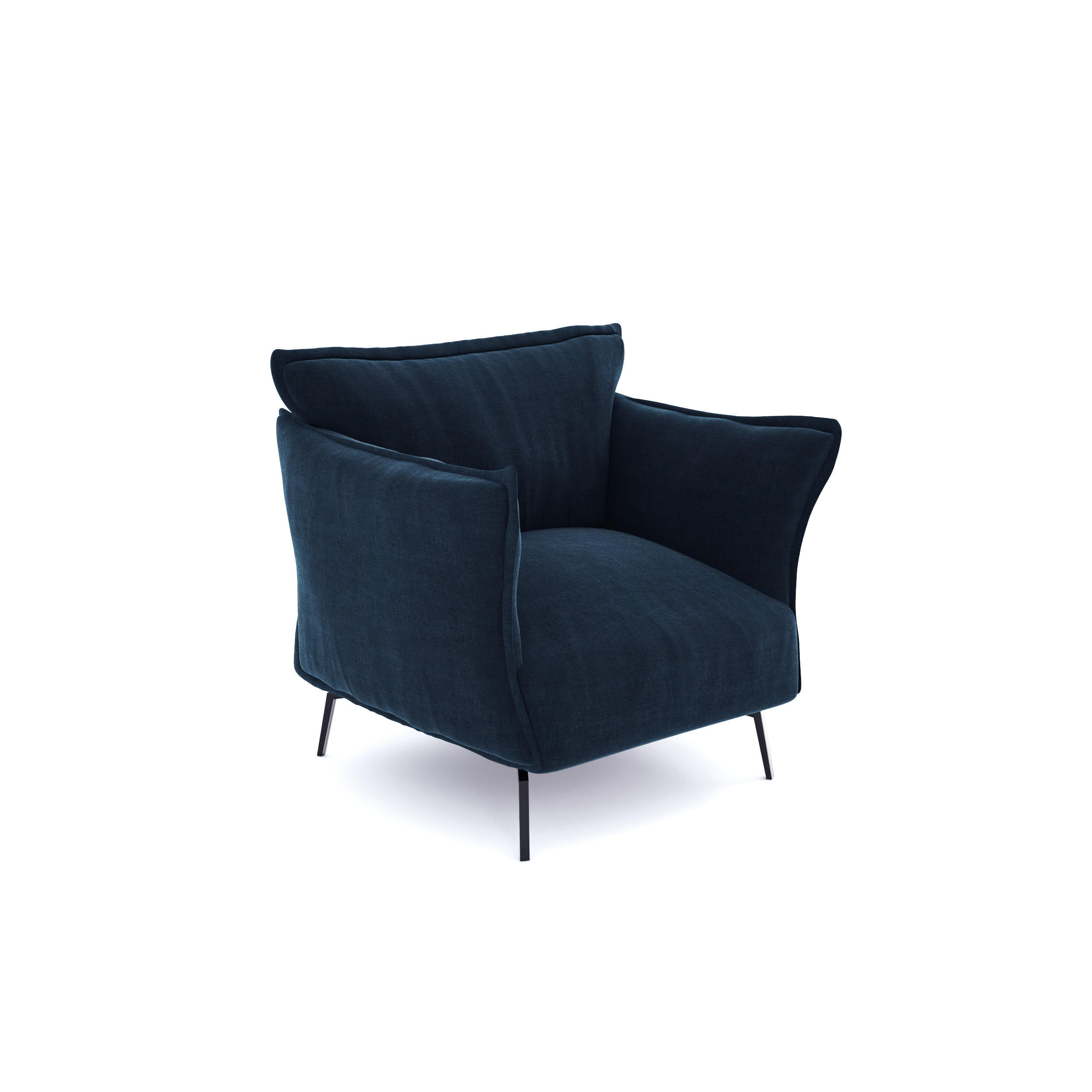 SESSEL Samt Pfauenblau 102cm - Blau/Hellblau, Textil (102/90/105cm) - Sia Home