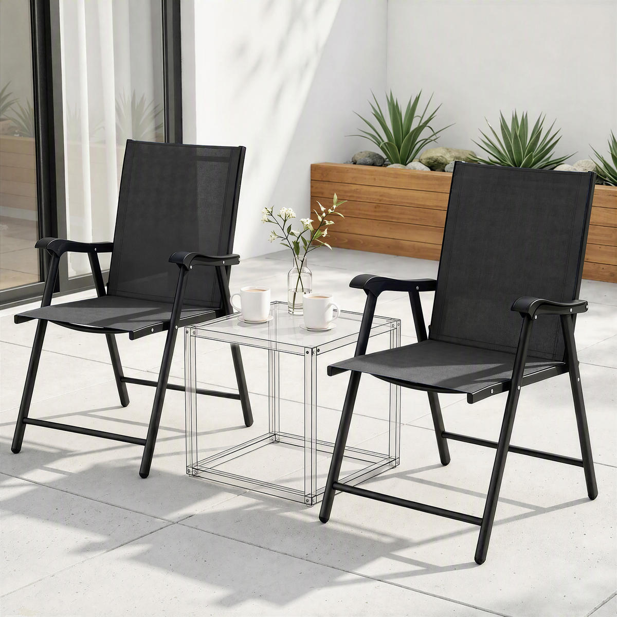 GARTENSTUHL Schwarz 62.0/58.0/97.0cm - Schwarz, Metall (58/97/62cm)